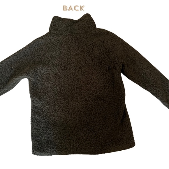 Eddie Bauer Black Fireside Teddy Turtleneck Pullover with Front Pouch Pocket - Picture 3 of 6